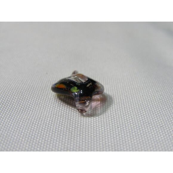 Multi Color Fused Art Glass Pendant Charm 1" Sparkle Rainbow Teardrop Boho Charm - Picture 4 of 8